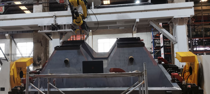 英萊焊縫跟蹤系統(tǒng)，應(yīng)用于配料倉(cāng)料斗自動(dòng)化焊接！